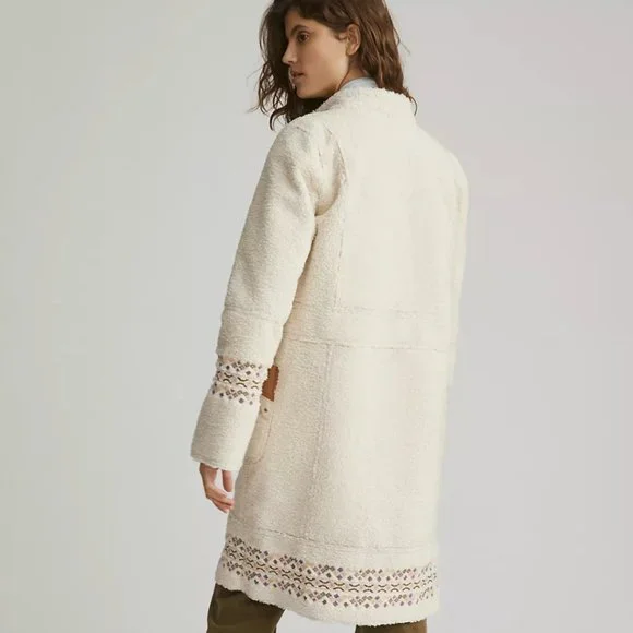 Maeve Embroidered Sherpa Coat - Picture 4 of 9